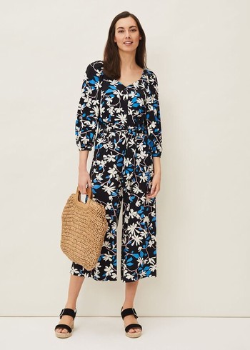 Phase Eight Magnolia Floral Jumpsuit Navy/Multicolor USA | 6957240-LM